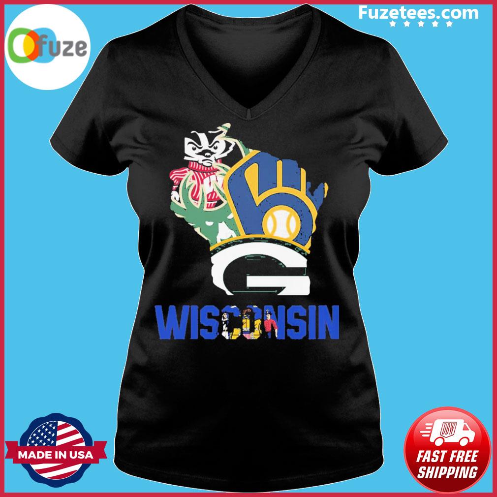 Wisconsin Packers Wisconsin Brewers Wisconsin Bucks T-shirt - Shibtee  Clothing