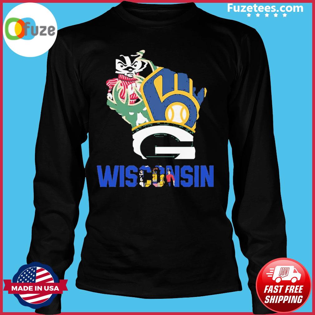 Alstyle Wisconsin Sports Teams T-Shirt Packers Brewers Badgers Ladies Sports T