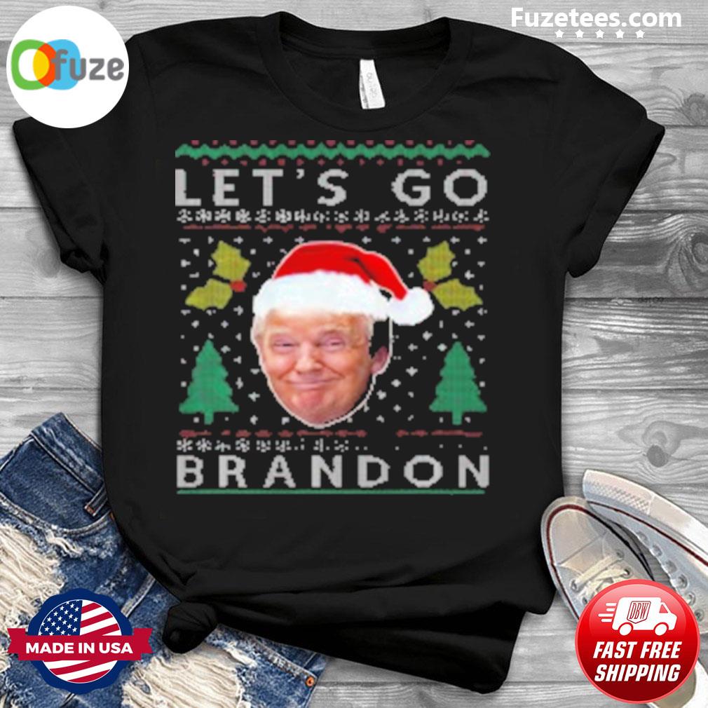 Santa Trump Let's Go Brandon Christmas Pajama Ugly T-Shirt