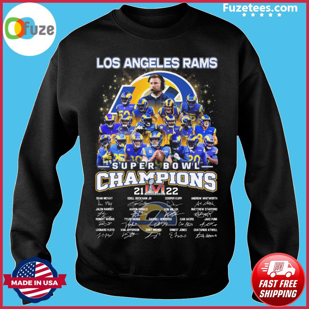 The Los Angeles Rams Super Bowl Champions 21-22 signatures shirt, hoodie,  sweater, long sleeve and tank top