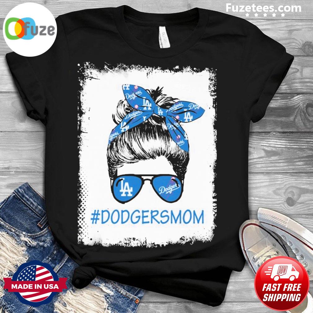 Dodgers T-shirt Los Angeles Dodgers Baseball Messy Bun Mom 
