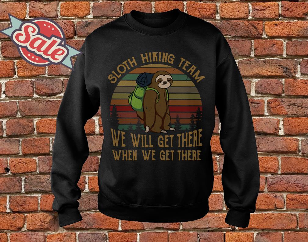 sloth hiking team sweatshirt